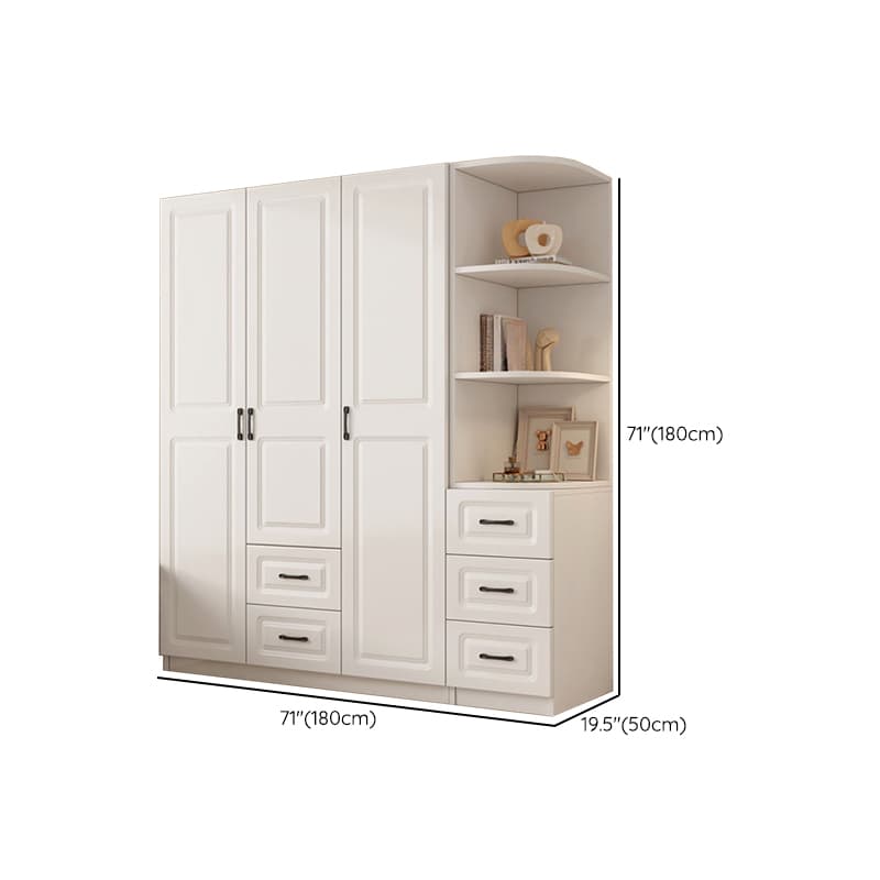 Casual Chalk Timber Wardrobe with Soft Close Drawer and Door, Interior Shelves, Hanging Rod - image 28