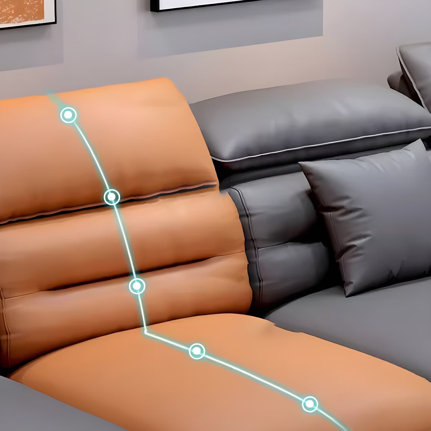 Modern L-Shape Sofa Chaise in Tech Cloth with Stationary Design and 3 Piece Set - image 19