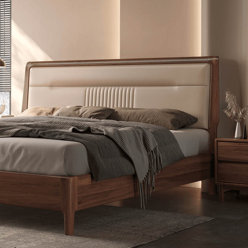 Standard（36-55“） Free-standing Standard Rectangle Wood Panel with Sponge Cushion for Full(54"W x 75"L) Bed, No Distressing - image 3