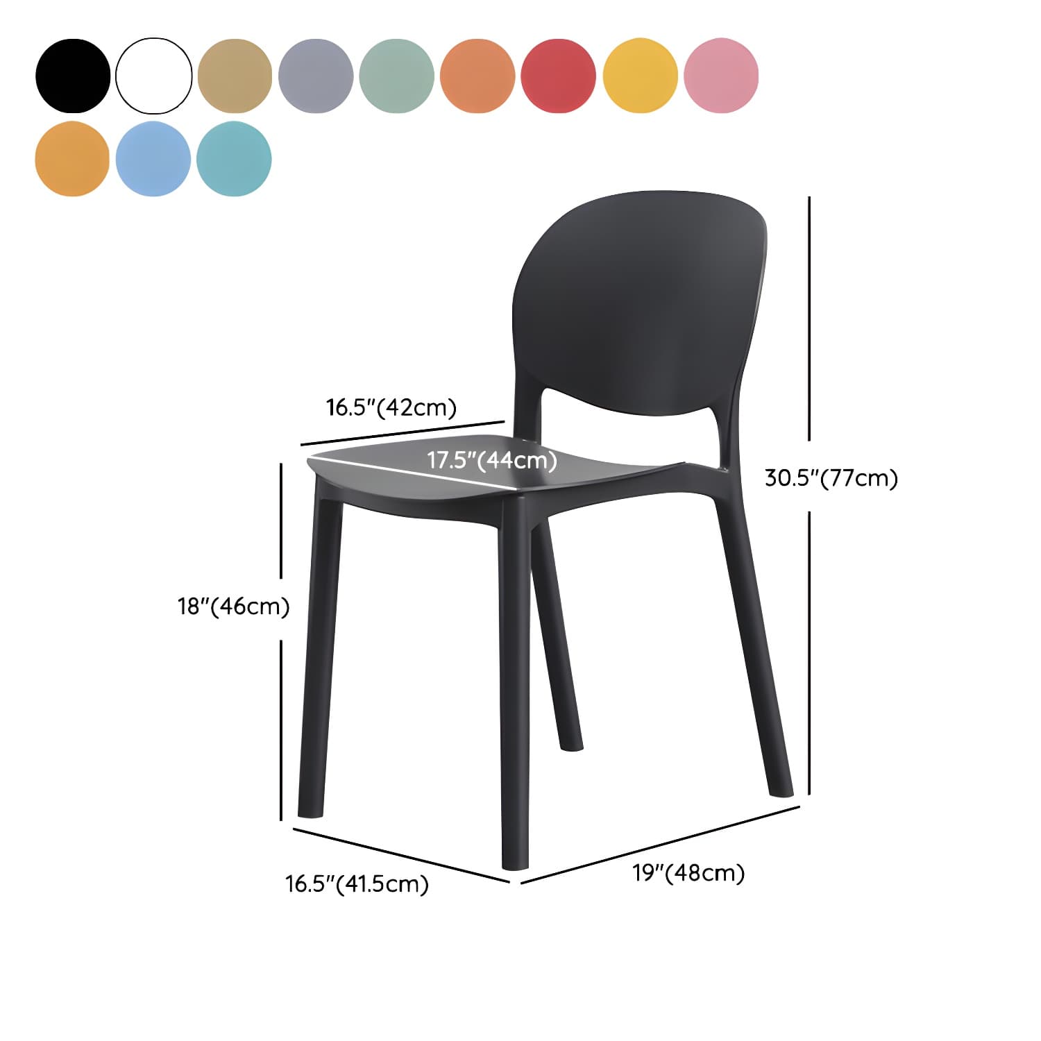 Nordic Backrest Stackable Chair with Acrylic Legs for Dining Room - image 23