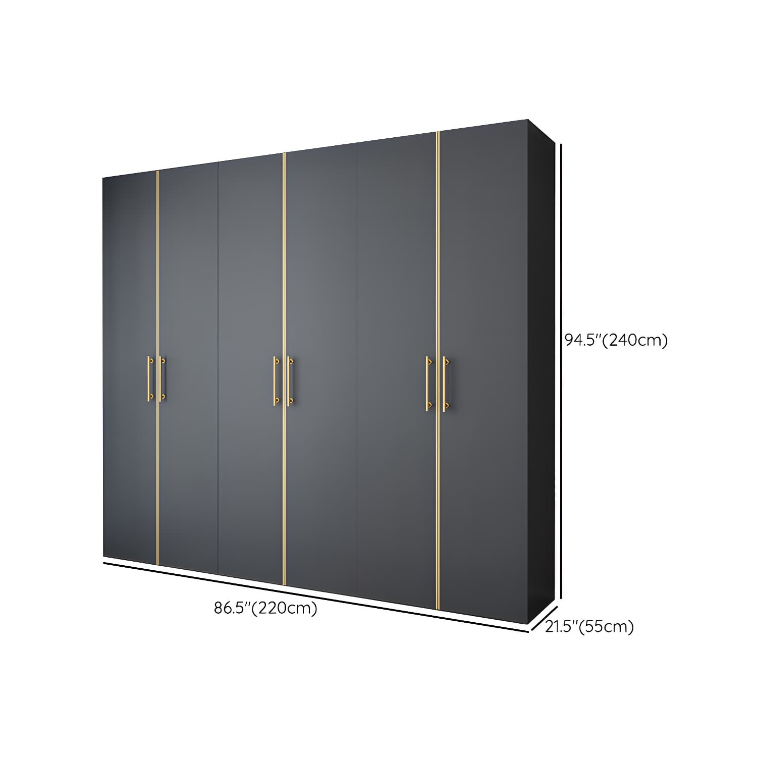 Modern Wardrobe Closet Grey Engineered Wood Wardrobe Cabinet - image 17