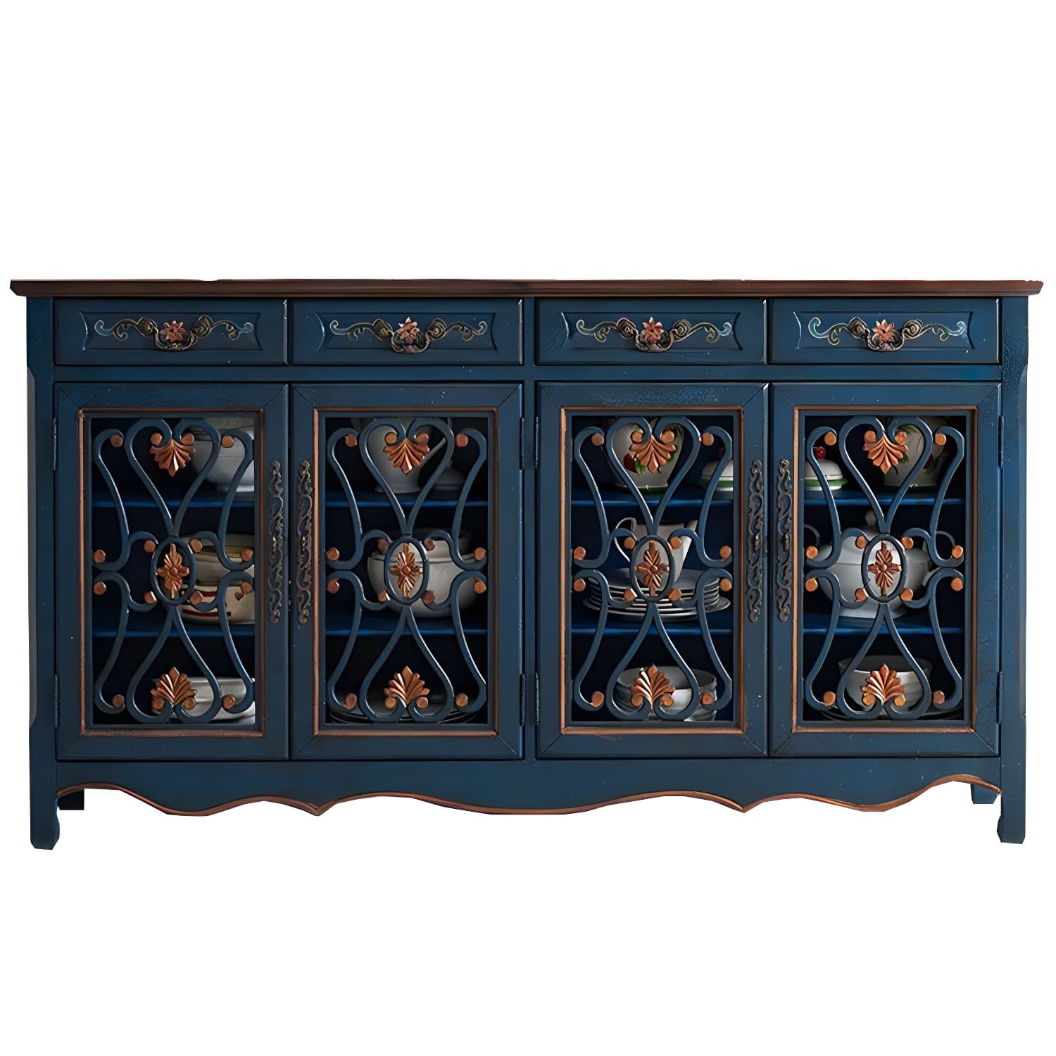 Industrial Cabriole Legs Storage Cabinet Solid Wood Storage Cabinet - image 5