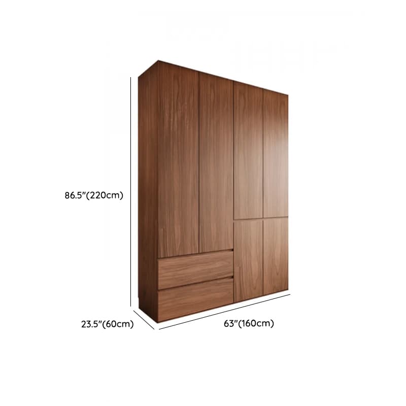 Acorn Minimalist Natural Wood Wardrobe Closet with Soft Close Drawer, Soft Close Door, Interior Shelves, and Clothing Rod - image 12
