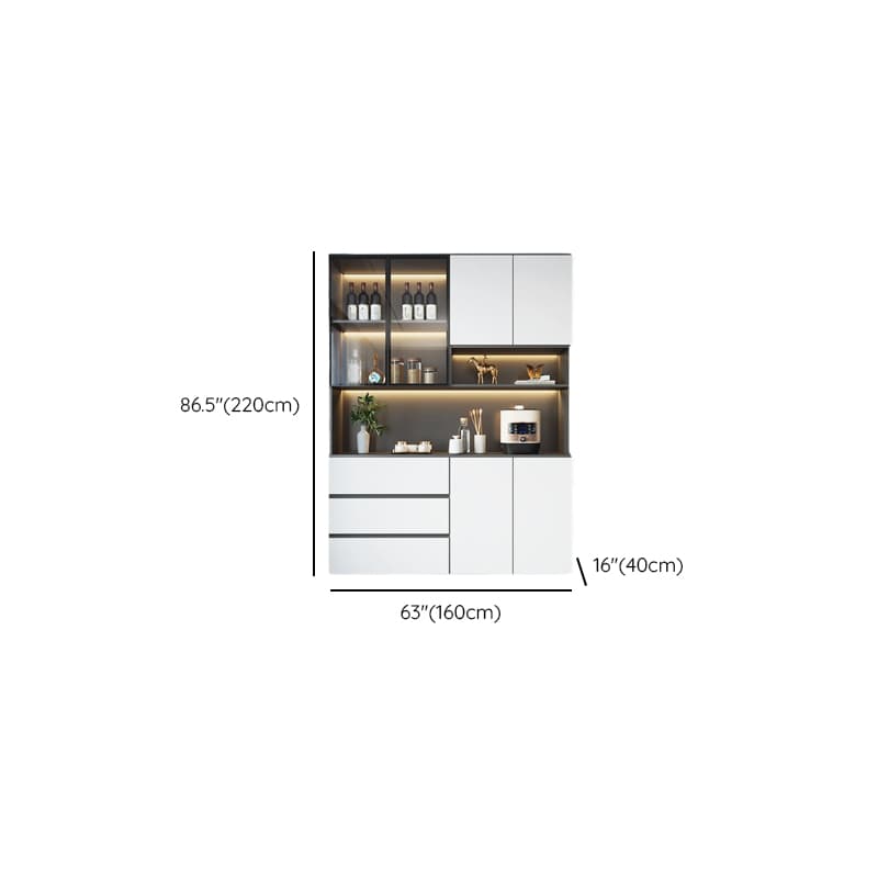Standard/Wide Chalk 3 Drawers Closet 2 Shelves/1 Shelf Glass Doors Functional Storage Cabinet Sideboard - image 15