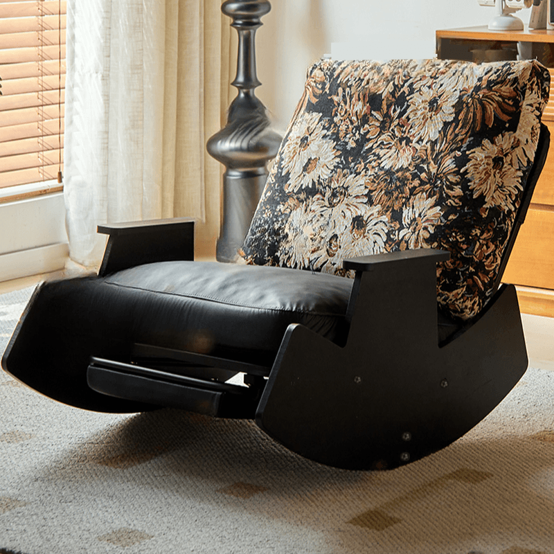 Simple Scratch-tolerant Upholstered Porch Rocker with Padded Recessed Arm - image 11