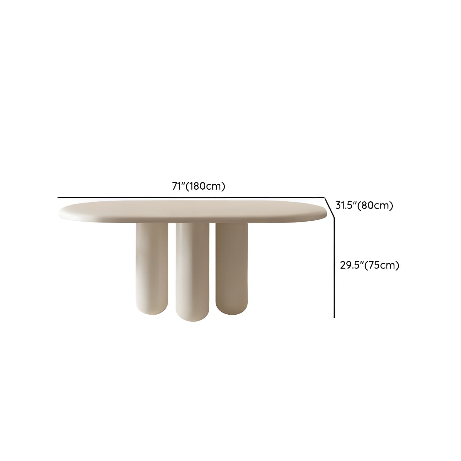 Scandinavian Wooden Oval and Round Dinner Table in White for Dining Room - image 10