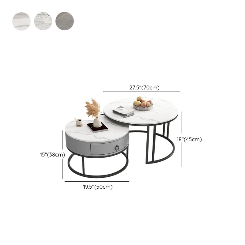 Nested Coffee Table with Rounded Top and Structured Base for Foyer Use - image 14