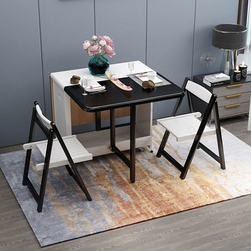 Trendy Collapsible Solid Wood Dining Set Non-adjustable Standard Height