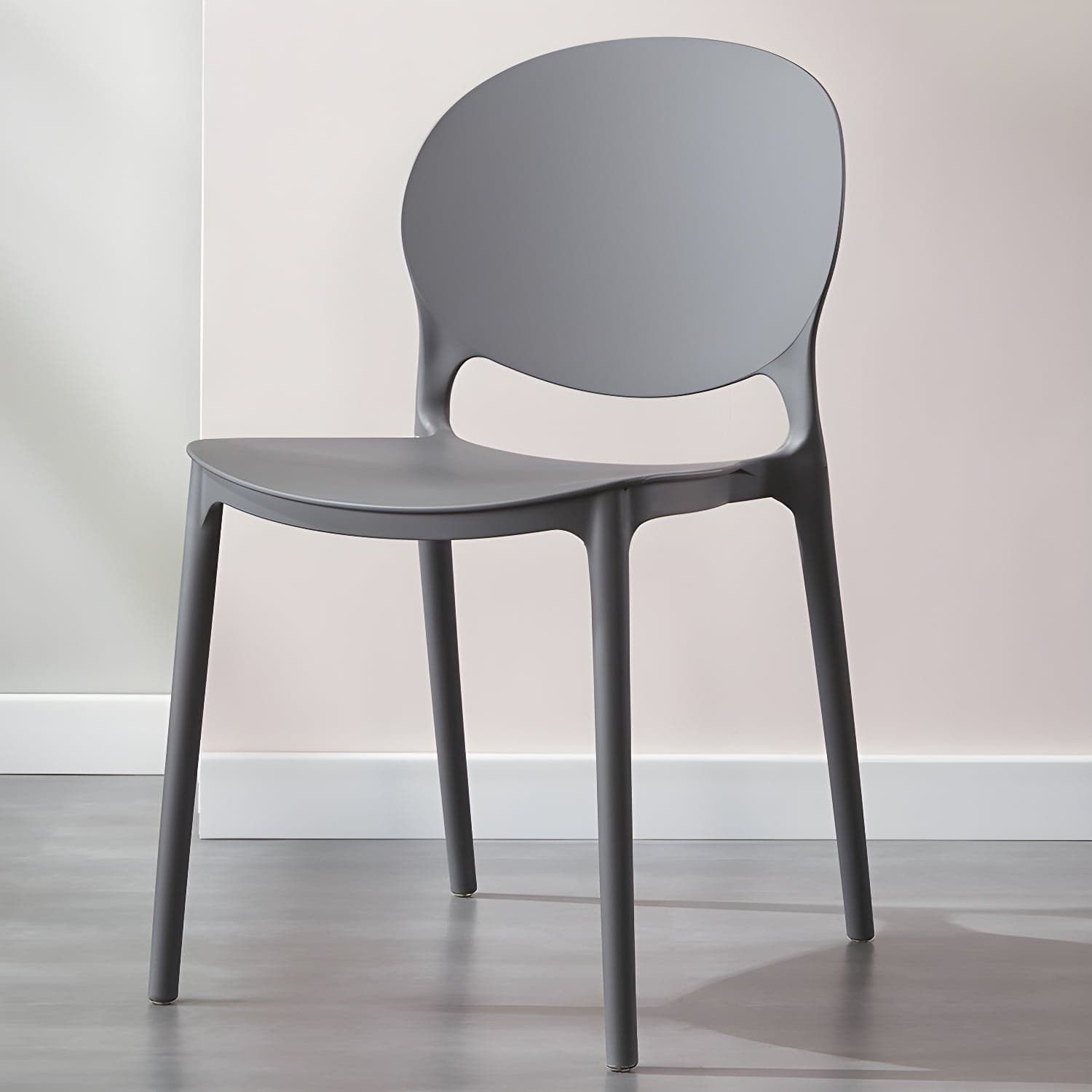 Scandinavian Plastic Dining Side Chair Open Back Matte Finish Dining Chair - image 8
