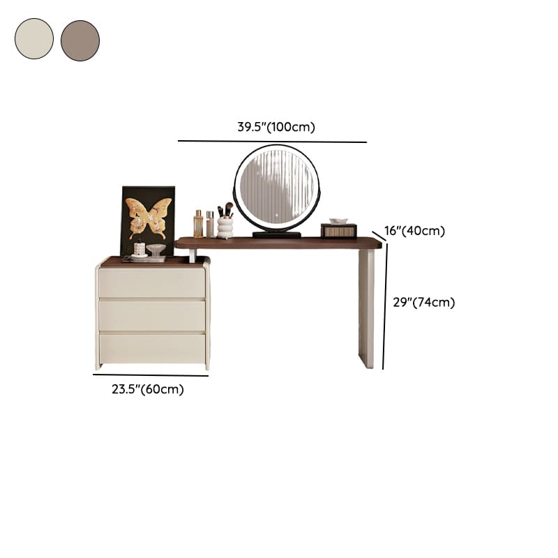Large Vanity Set with White Seating, 6 Drawers, Mirror Lights, Seat, Lighting, and Scalable Telescopic Design - image 10