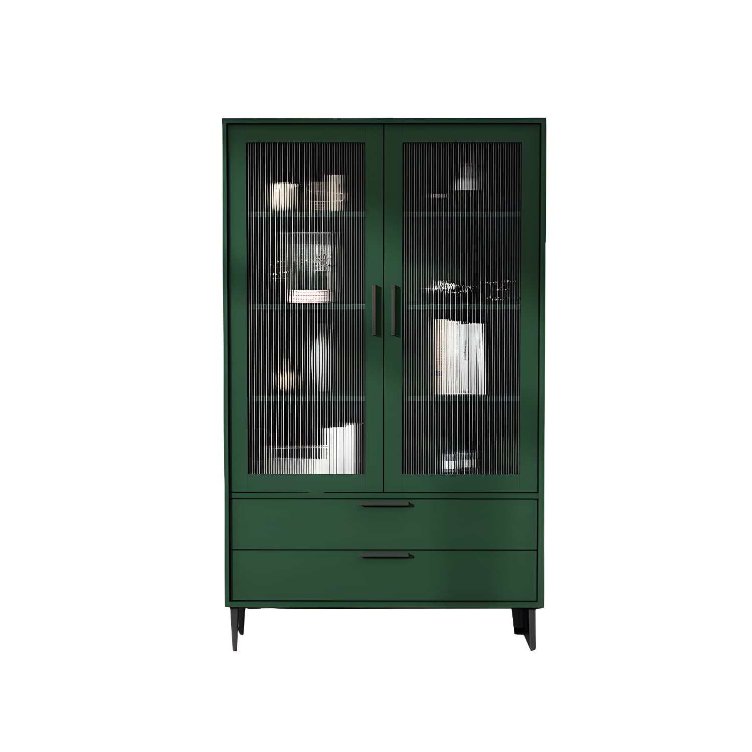 Contemporary Wooden Accent Cabinet with Glass Door and 2 Drawers - image 9