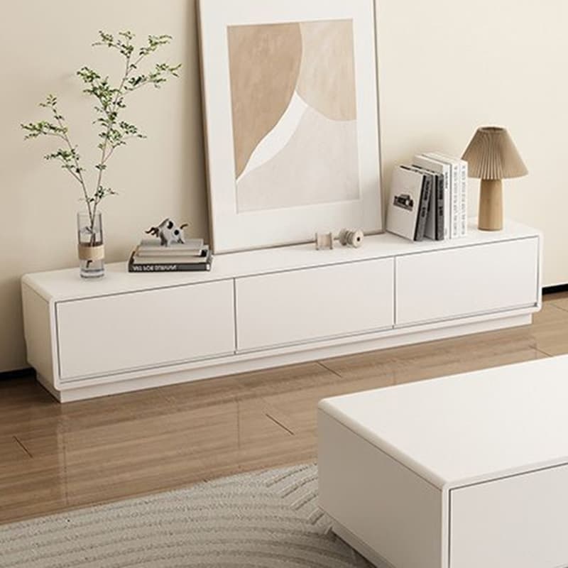 Modern Wood TV Stand with Drawers and Low Height, Featuring Cable Management - image 4