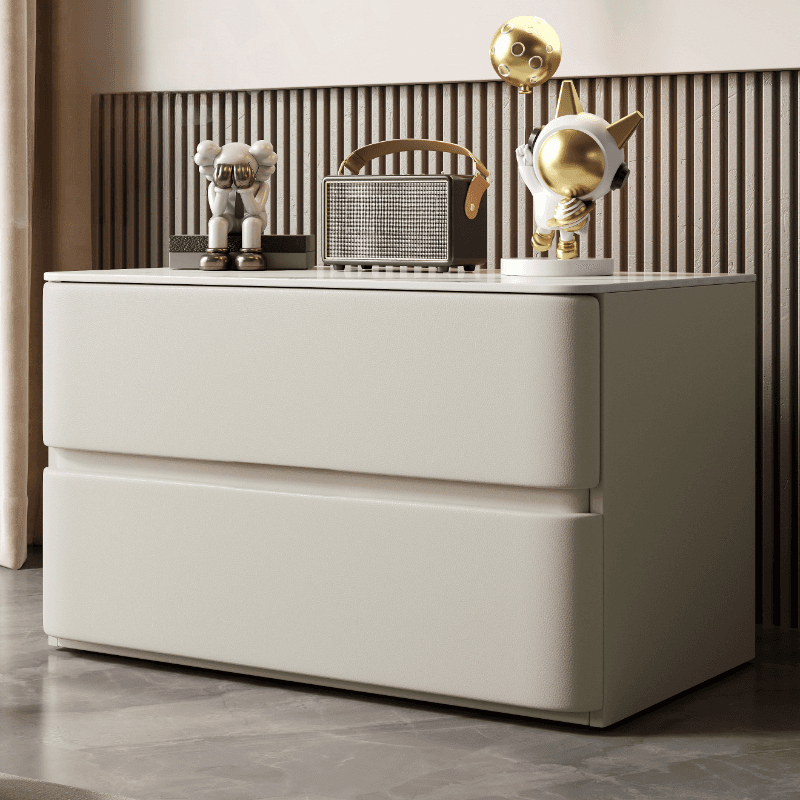 Postmodern Bedside Cabinet Nightstand with 2 Drawers