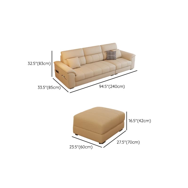 Straight/L-Shape Reversible/Horizontal Sofa/Sofa Recliner with Concealed Support & Natural Wood Frame - image 12