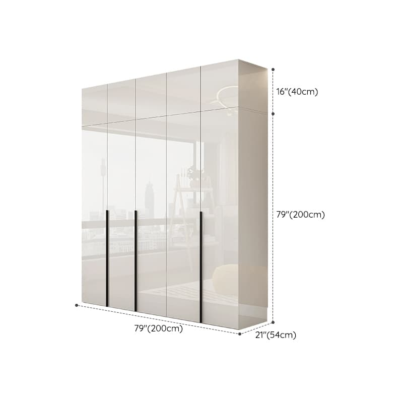 Solid Wood White Wardrobe Armoire with Drawers, Clothing Rod, and Shelves - image 25