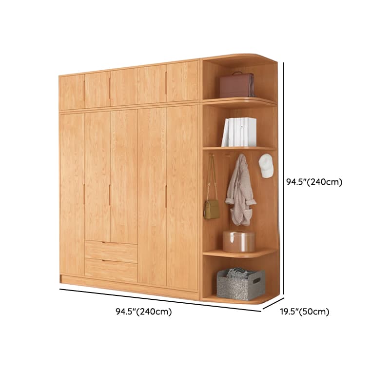 Wood Color Nordic Unfixed Wardrobe Closet - image 53