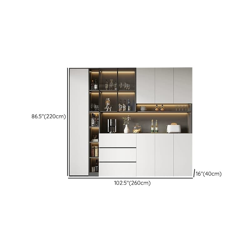White Modern Buffet Cabinet with Cabinets and Shelves, Full Assembly Needed - image 26