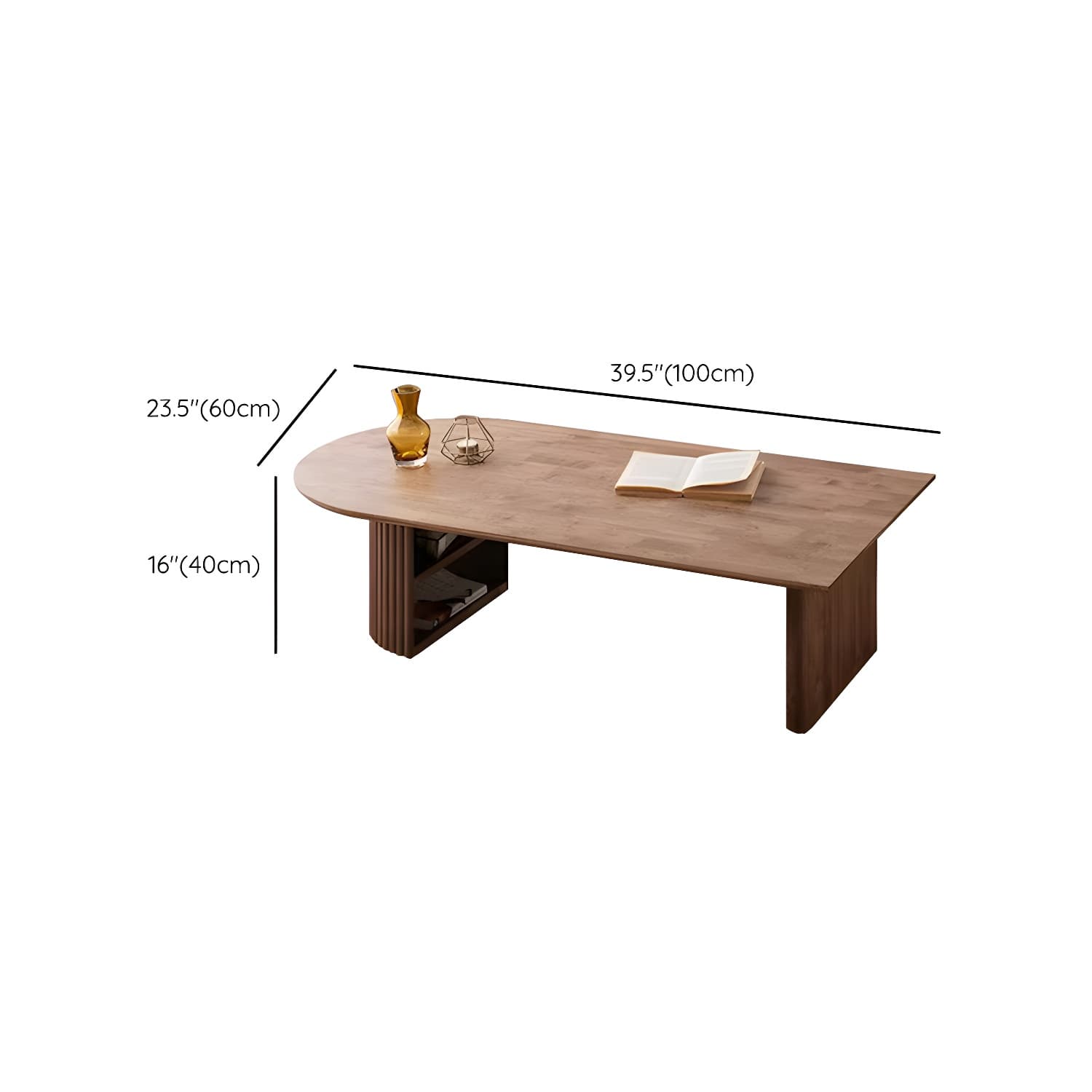 Modern Brown Wood Coffee Table with Rectangular Top and Brown Base - image 9