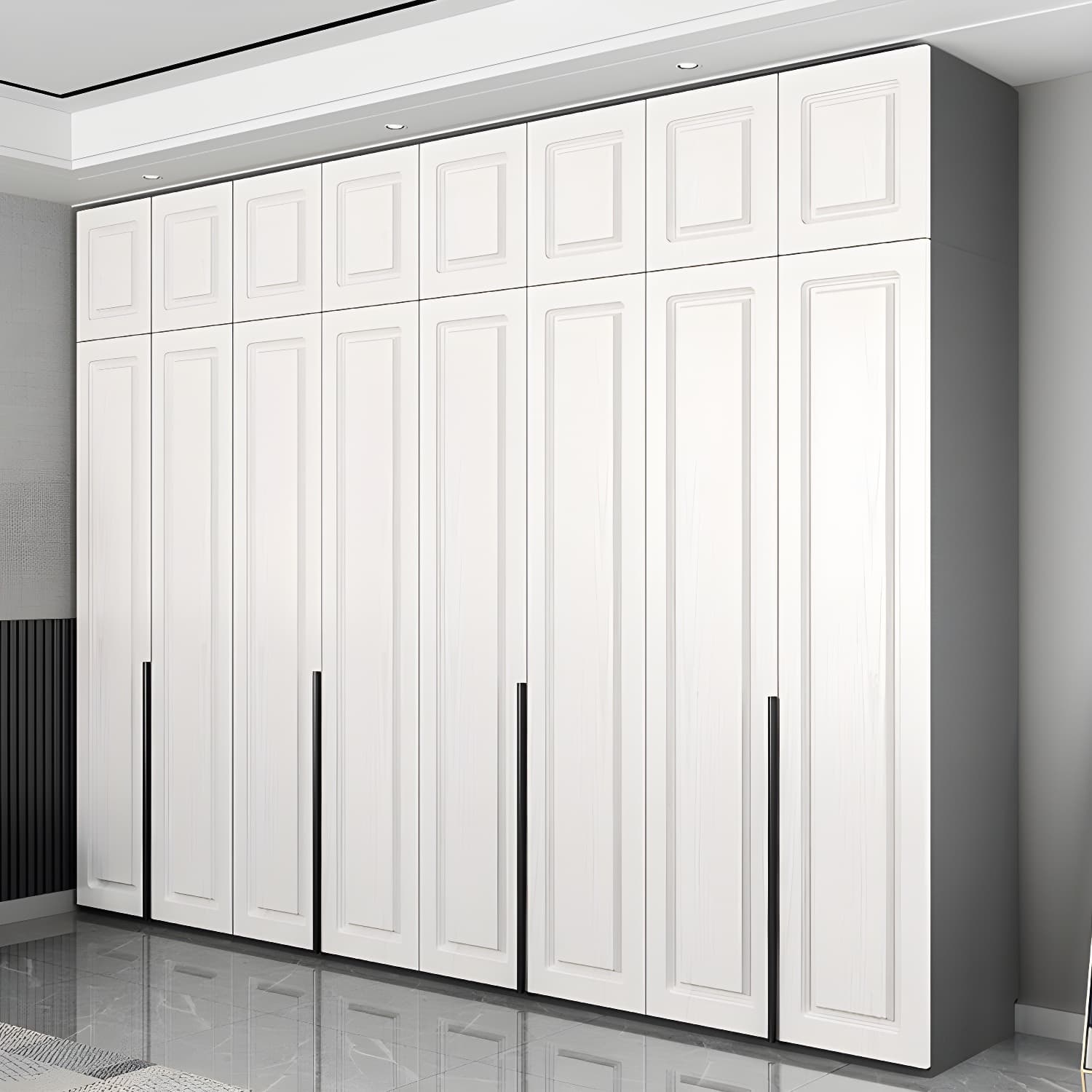 Modern Style Wooden Wardrobe Soft Close Door Wardrobe Closet with Drawer - image 3
