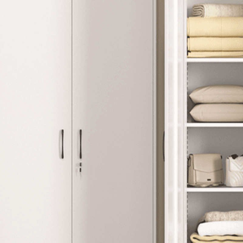 White Modish Steel Independent Armoire Cabinet with Adaptable Shelf, Soft Close Door, and Clothing Rod - image 4