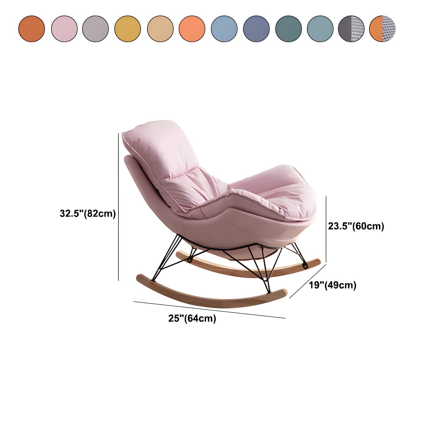 Contemporary Simple Style Rocking Chair Single Indoor Sofa Rocking Chair for Break - image 16
