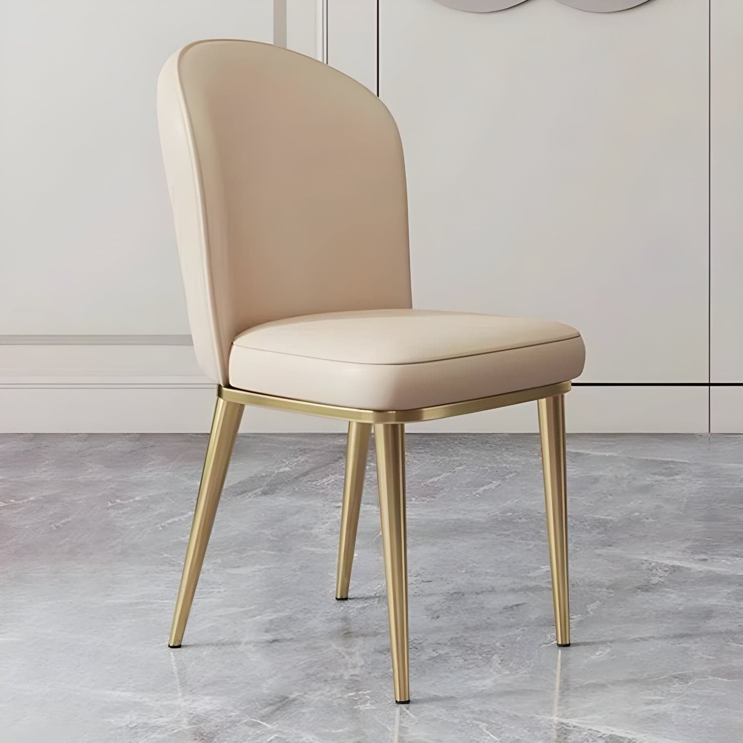 Gold Leg Glam Side Chair with Low Back and Upholstered Faux Leather in Polyurethane Material - image 3