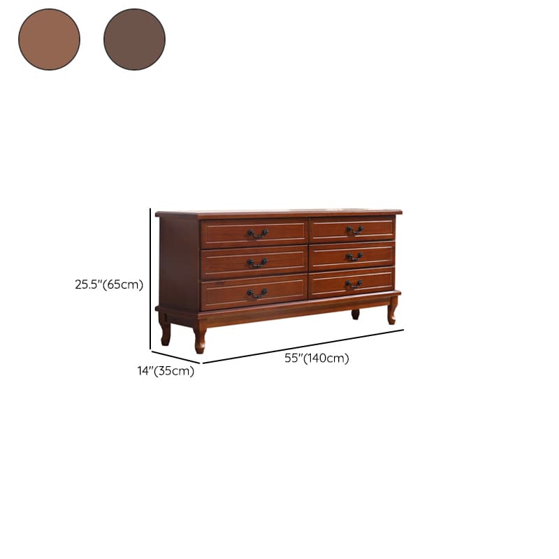 Traditional Style Black Handle Chest with Drawers in Solid Wood - image 17