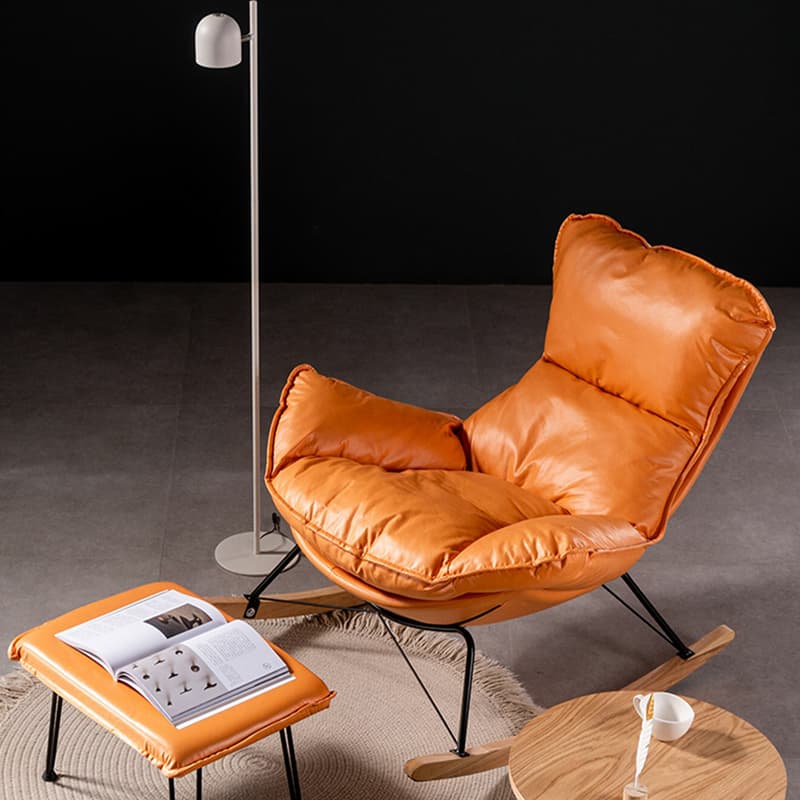 Comfortable Upholstered Rocking Chair with Solid Wood Frame for Modern Home Decor - image 9