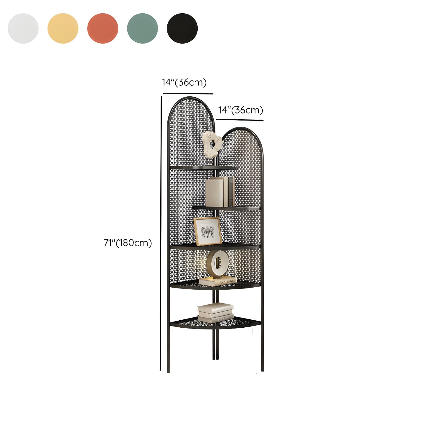 Corner Modern Accent Chest with Metal Countertop and Open Shelves, Water Resistant - image 17