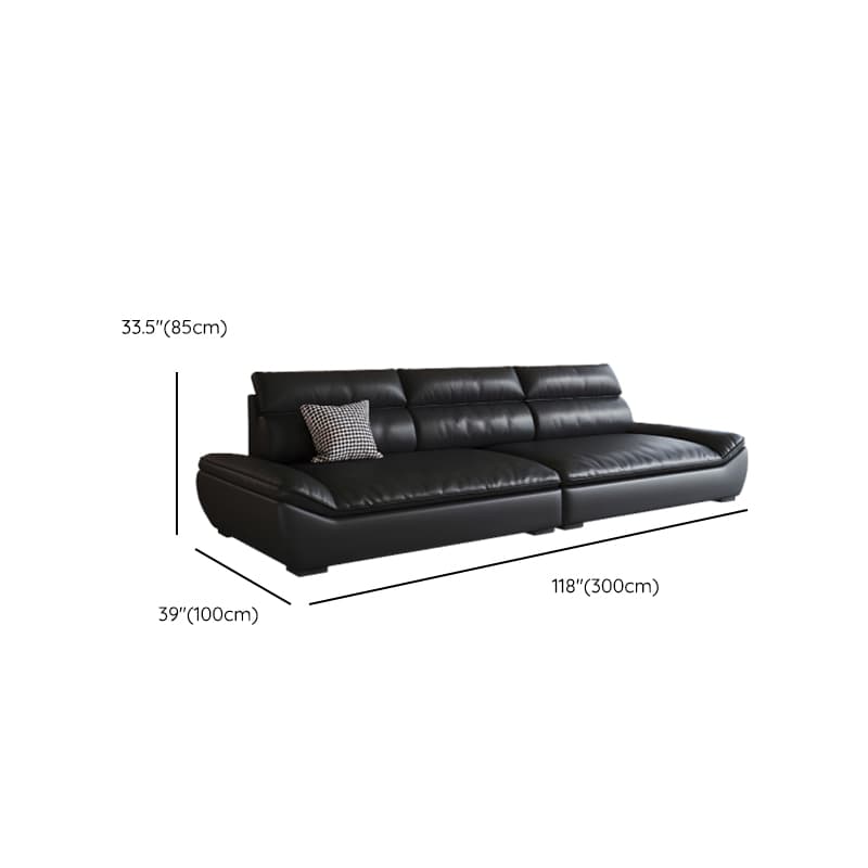 Contemporary Modern Solid Color Stain Resistant Standard/Single Sofa in Midnight Black, Seats 4/5/3 with 1 Pillow - image 13