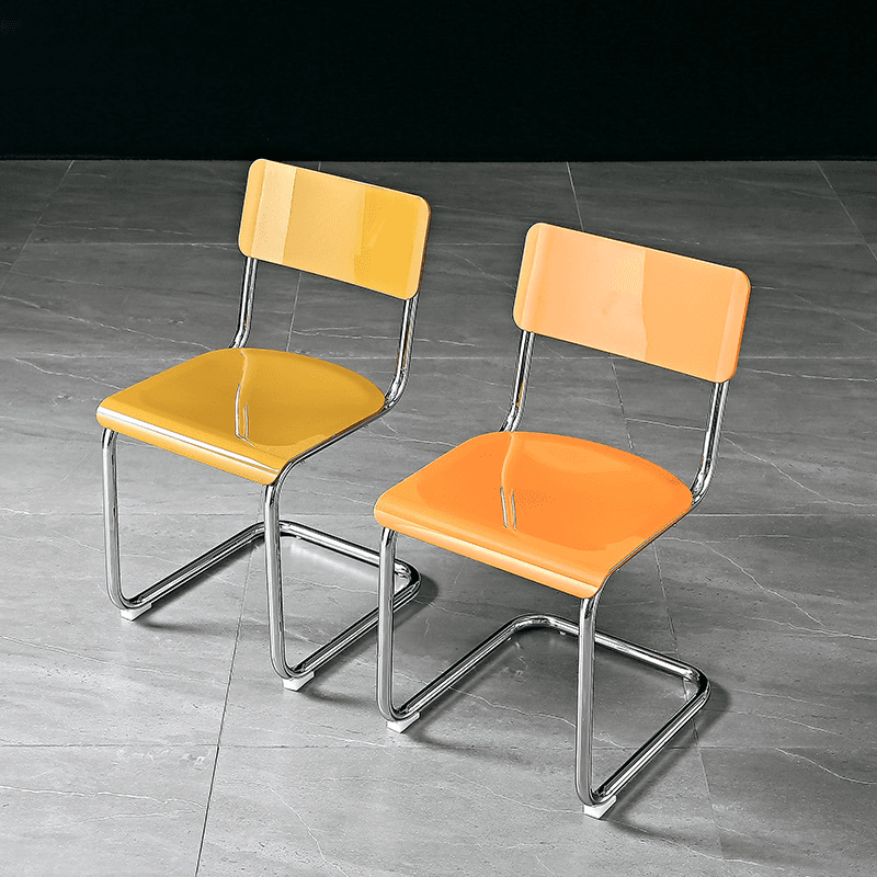 Modern Simple Style Ventilated Back Armless Chair with Metallic Alloy Legs - image 10
