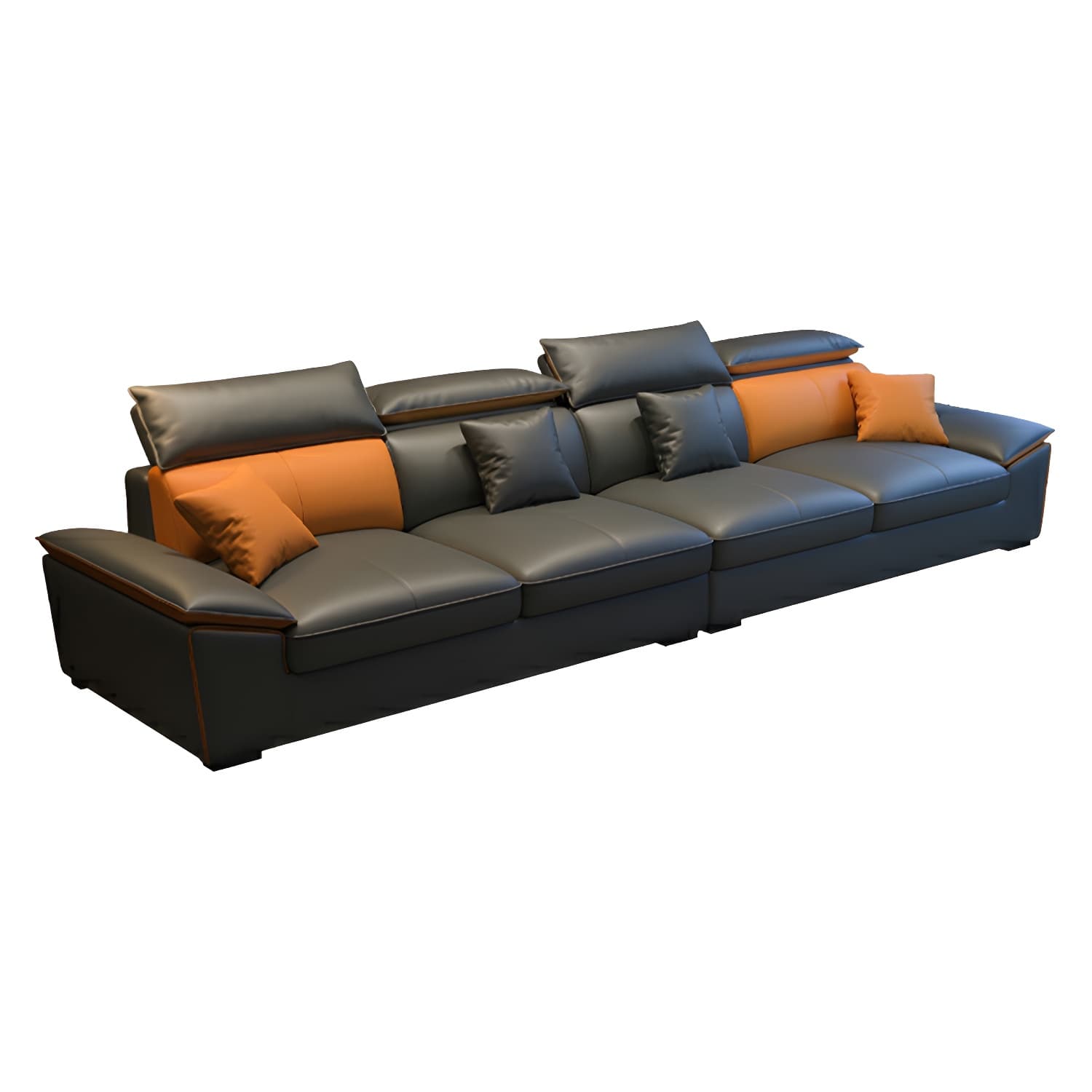 Modern Gray Tech Cloth Sectional Sofa with Pillow Top Arms and Cushion Back - image 11
