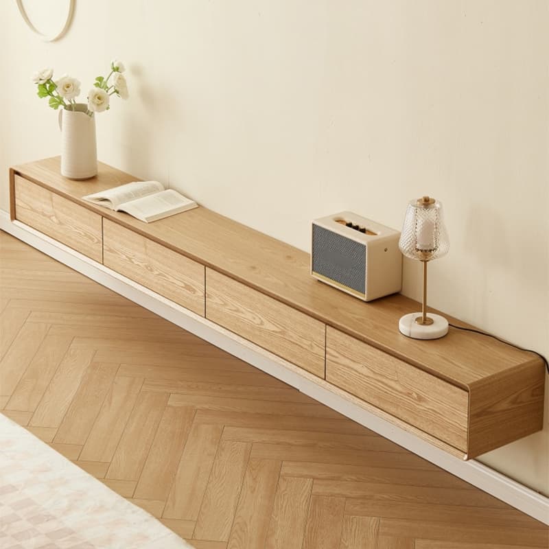 Contemporary Floating Wood TV Stand with 2-Drawer/4 Drawers and 2 Cabinets/1-Cabinet - image 10