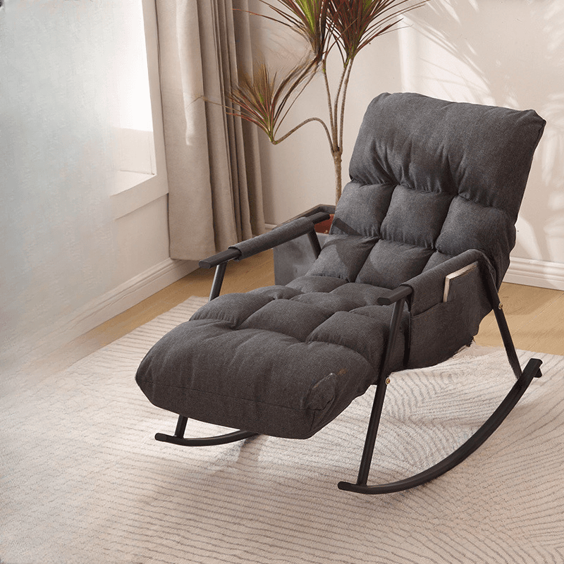 Butter Color/Azure/Olive Green Ergonomic Rocking Chair Couch with Rear Back, Stationary - image 3
