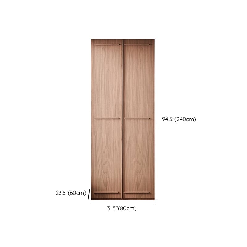 Simplistic Wood Color Timber Wardrobe Closet with Soft Close Door, Interior Shelves, and Hanging Rod - image 22