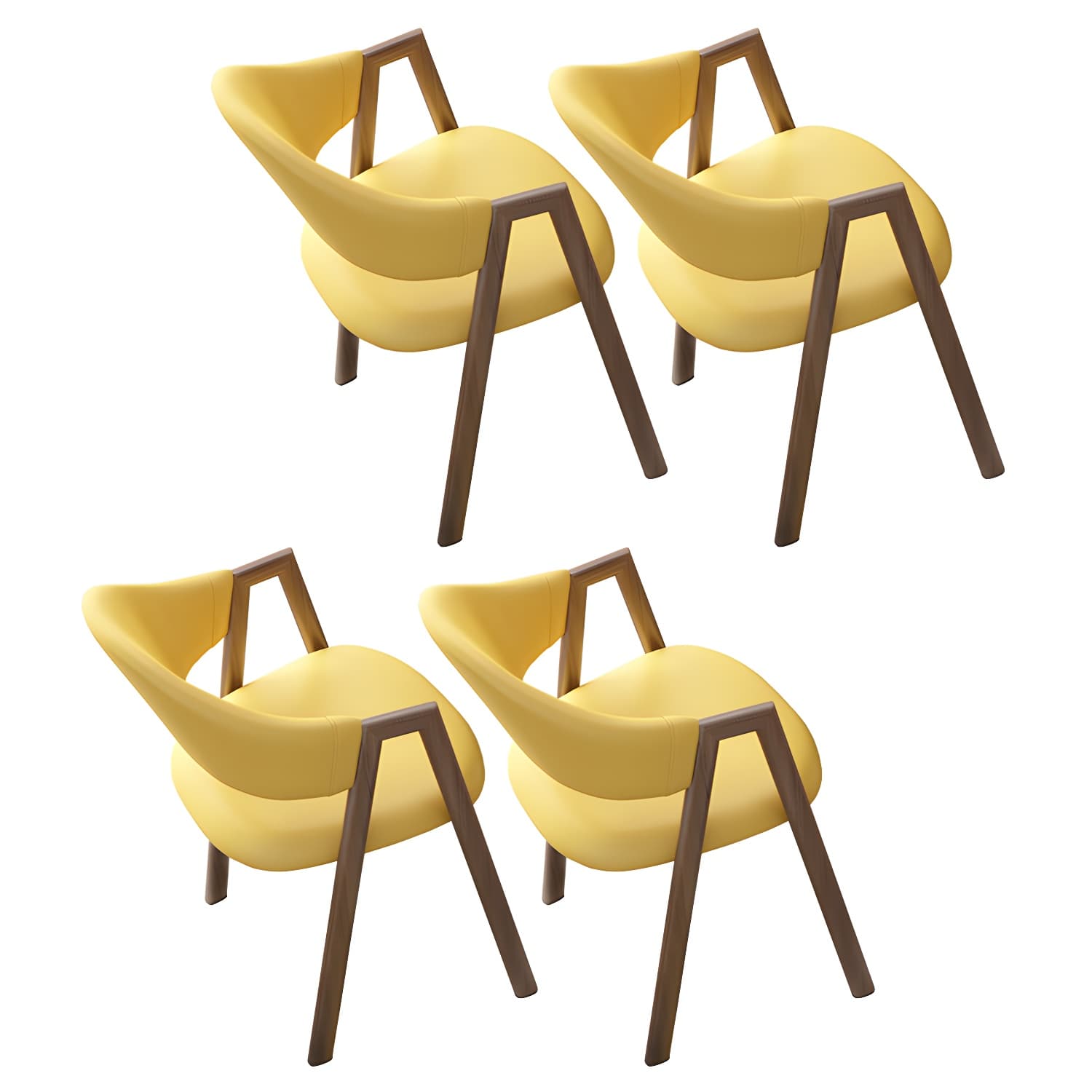 Contemporary Open Back Arm Chair Matte Finish Upholstered Dining Chair - image 4
