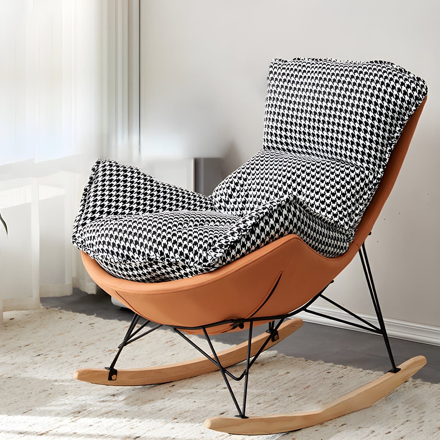 36" Wide Upholstered Removable Rocking Accent Chair with Light Legs - image 5