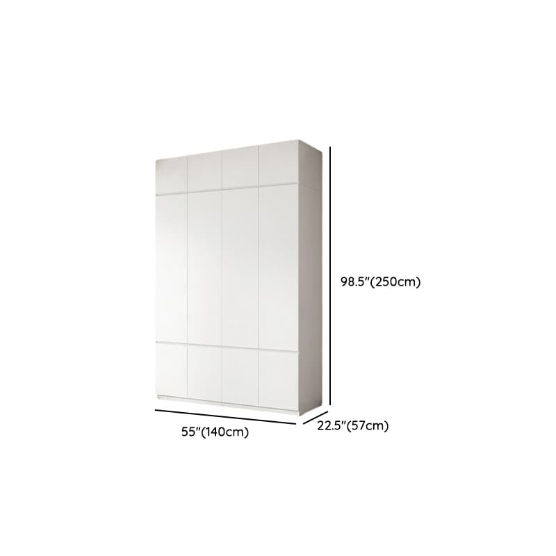 White Contemporary Alloy Cabinet Armoire with 3/6/9 Drawers, Flexible Shelf, and Hanging Rod - image 12