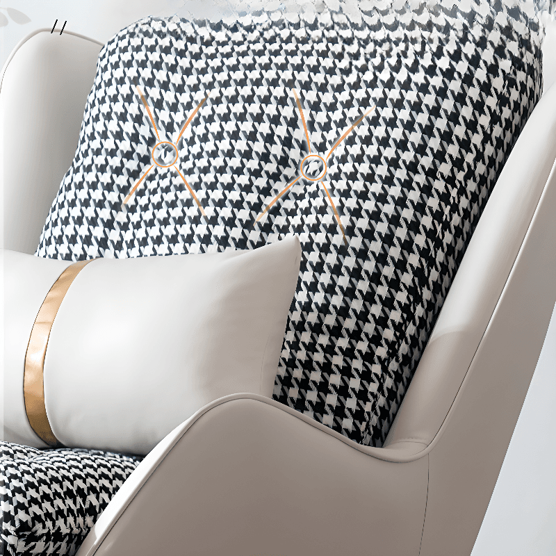 Contemporary Resistant To Dirt Upholstered Rocking Seat with Natural Wood & Metal Base and Recessed Arm - image 13