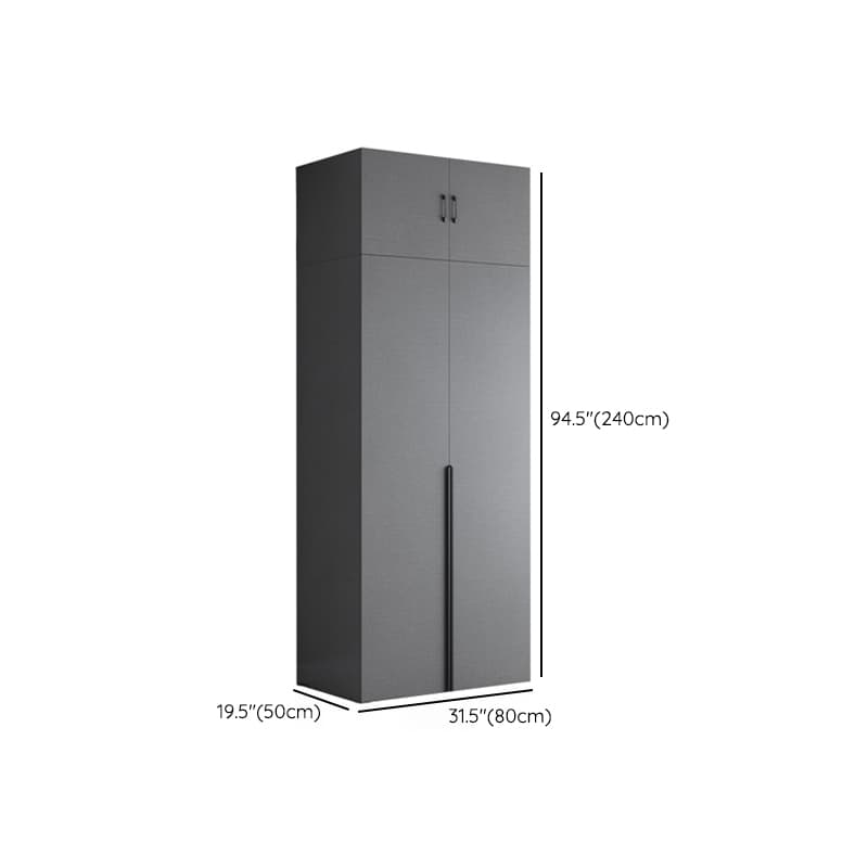 Trendy Dove Grey Wooden Wardrobe with Interior Shelves, Soft Close Door & Hanging Rod - image 31