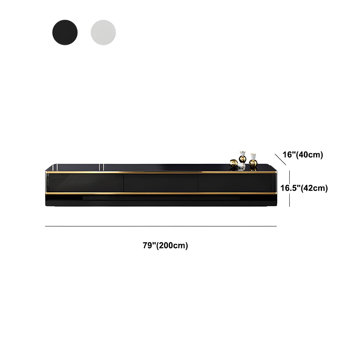 Luxurious 3-Drawer TV Stand Console 16.54-Inch H Glass TV Console - image 19