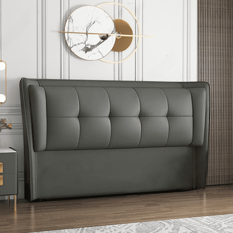 Modish Free-standing Standard Full XL(54"W x 80"L)/Full(54"W x 75"L) Panel No Distressing With Legs in Natural Wood and Decorative-stitched
