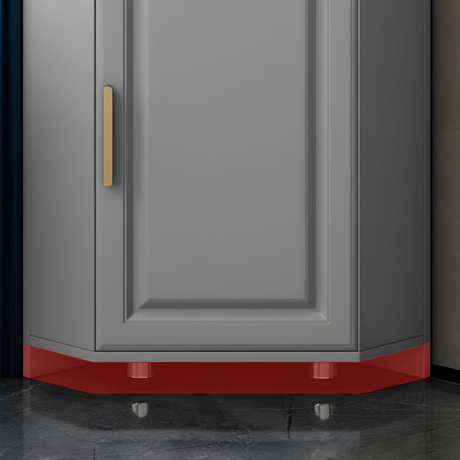 Modern White Corner Accent Cabinet with Glass Doors and Adjustable Interior Shelves - image 7
