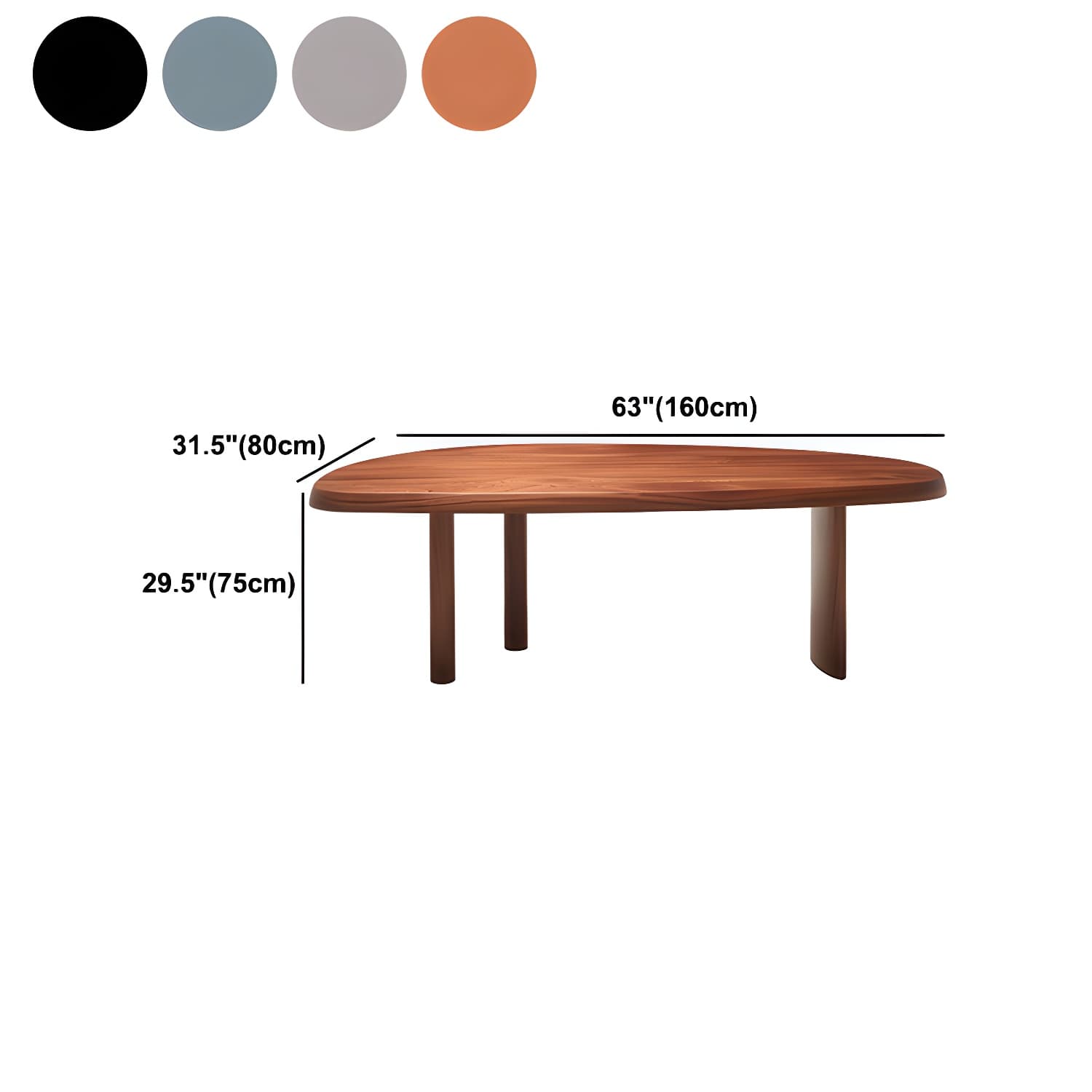 Solid Wood Dining Table Free Form Furniture for Home with Tripod Base - image 10