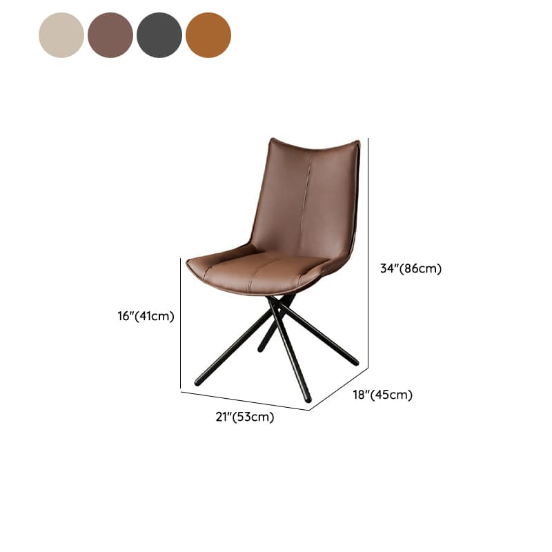 Leather Stable Framed Armless Chair with Foot Pads Restaurant - image 18