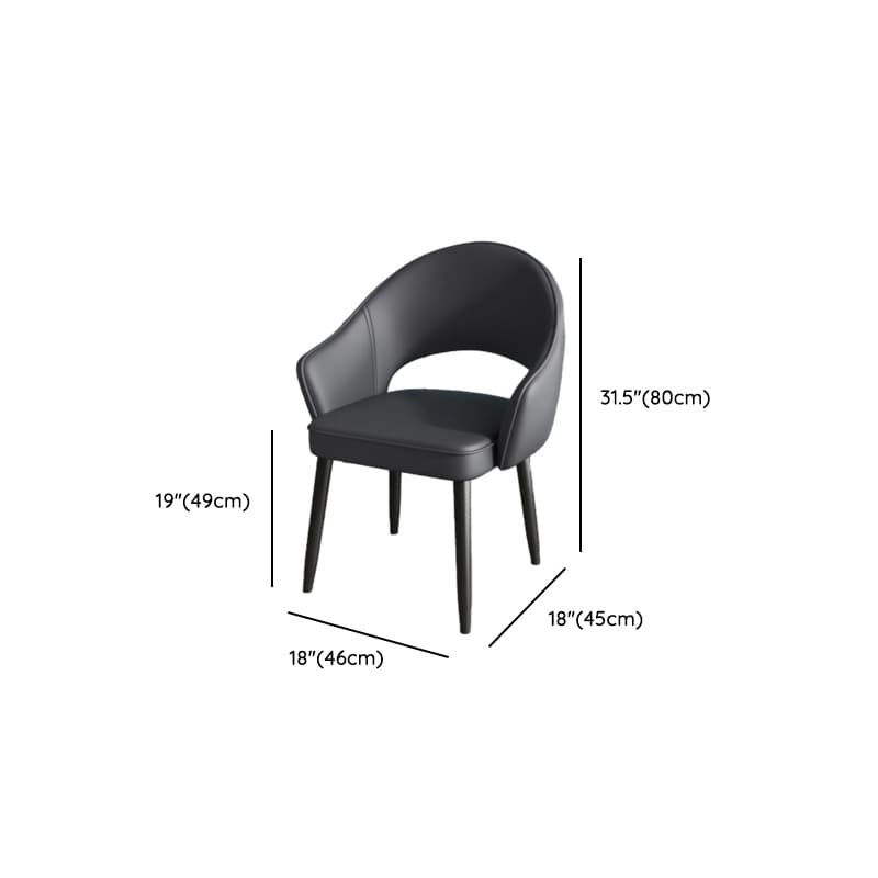 Modish Arm Chair with Ventilated Back, Padded Upholstery, Arms, and Steel Legs - image 23