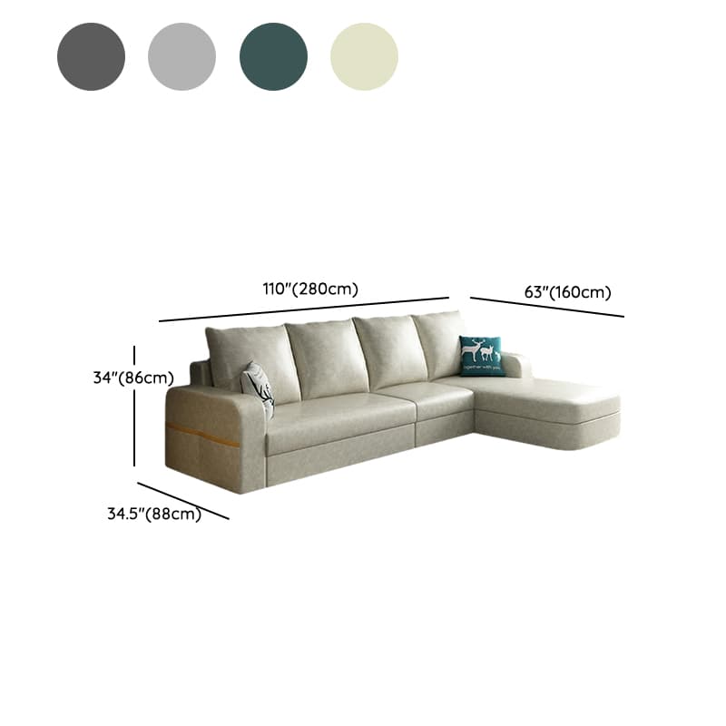 Modern Reversible L-Shape Wooden Frame Sectional Sofa with Square Arm and Storage Included - image 17