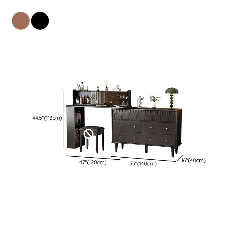 Simplistic Large Vanity Set/Makeup Vanity with Rubberwood Table Top, 4 Drawers/6 Drawers/2 Drawers, Scalable and No Suspension - image 15