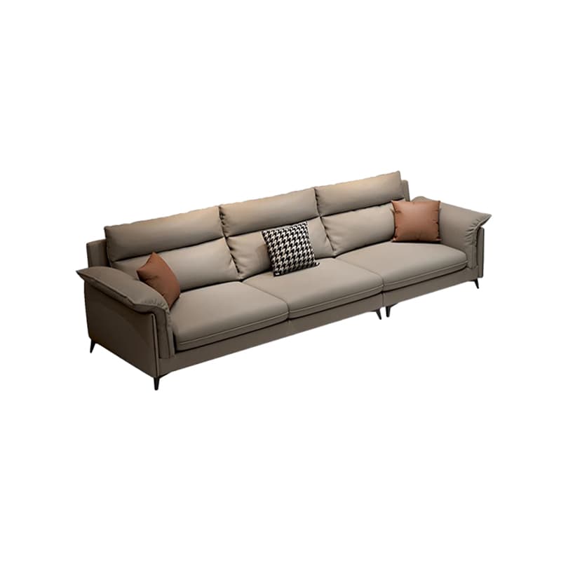 Modern Cushion Back Gray Standard Size Pillow Top Arm Gray Wood Sectionals - image 5