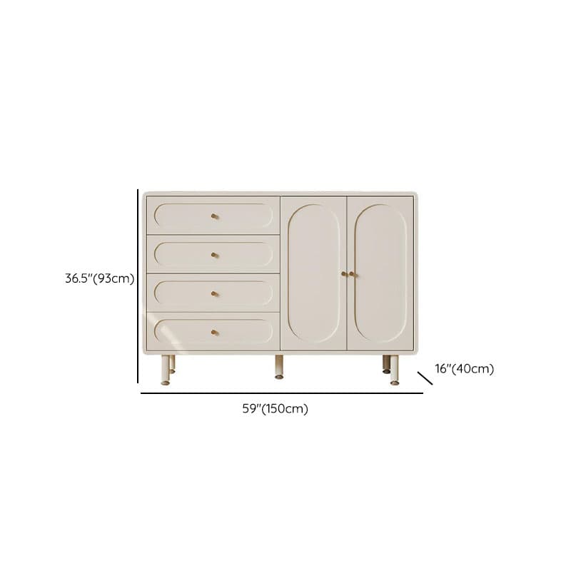 Chalk Casual Composite Wood Combo Dresser with 5/4 Drawers, Hutch, 3 Interior Shelves, Horizontal Orientation - image 6